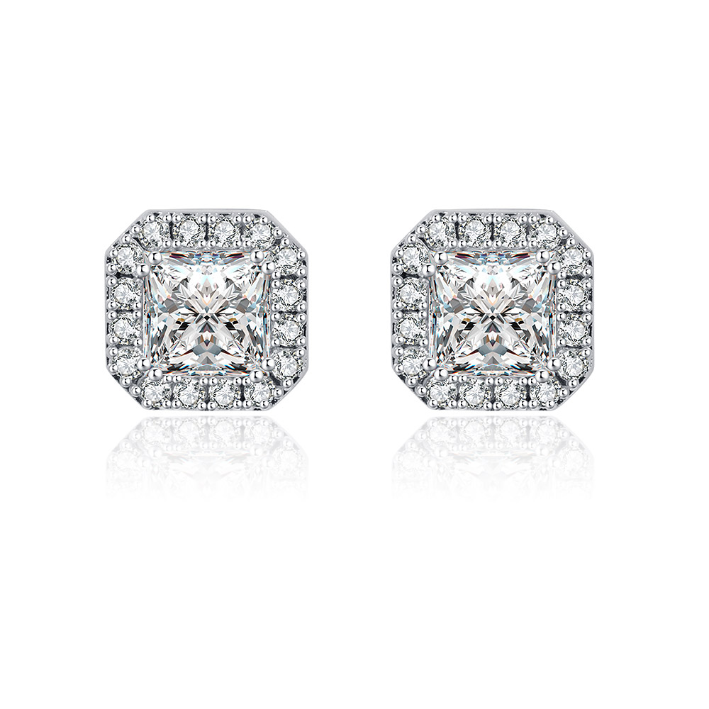 Mini Zirconia Cushion Stud Earrings